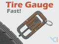Tire Tread Depth Gauge Keychain | Quick MM Measurement Tool, Car Maintenance Keyring (Black and White)