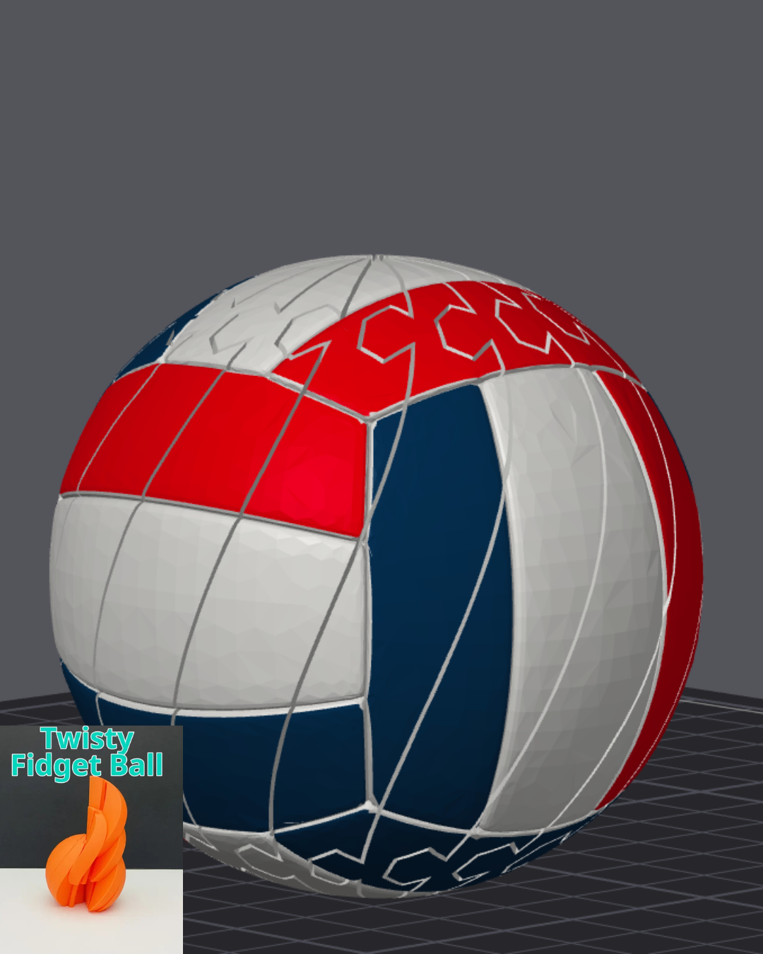 Volleyball Twisty Slime Fidget